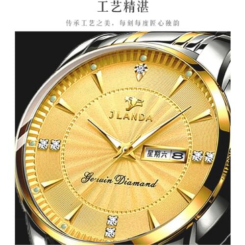 Hot 2021 Jinfengda Brand High-grade Genuine Quartz Watch Business Steel Strip Waterproof Luminous Watch for Men and Women