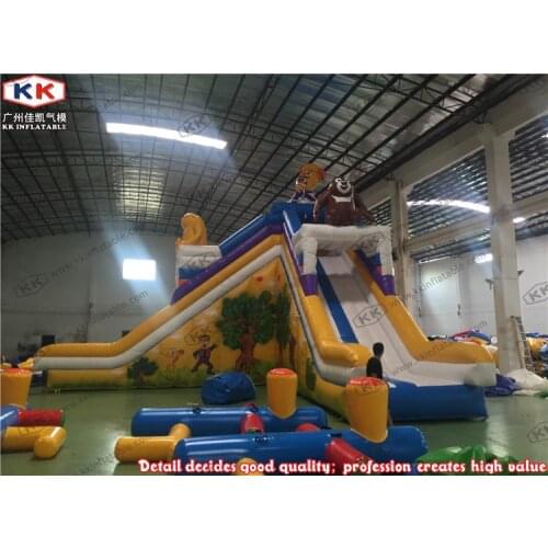 Bears Carton Inflatable Slide For Water Park Ground Pool