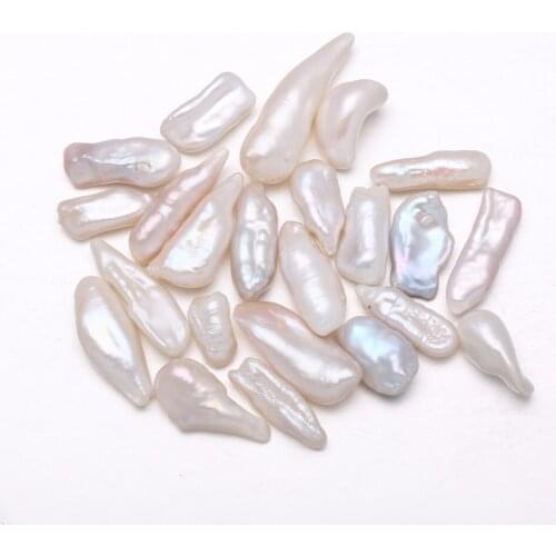 Natural Freshwater Cultured Pipa Beads White Pearls for DIY Decoration Bracelet Necklace Accessories