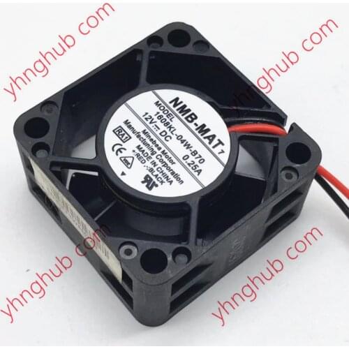 NMB-MAT 1608KL-04W-B70 RA1 DC 12V 0.25A 40x40x20mm 2-Wire Server Cooling Fan