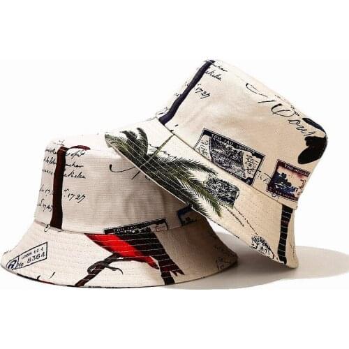 2021 Cotton print Bucket Hat Fisherman Hat outdoor travel hat Sun Cap Hats for Men and Women 319