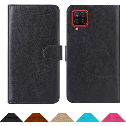 Luxury Wallet Case For Samsung Galaxy A12 PU Leather Retro Flip Cover Magnetic Fashion Cases Strap