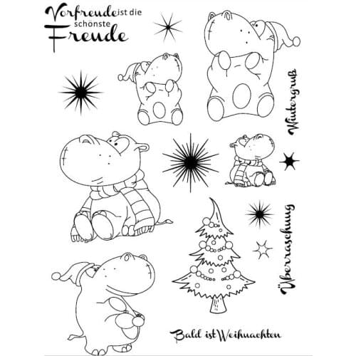 Hippo Clear Stamp Or stamp for DIY Scrapbooking/Card Making/Kids Fun Decoration Supplies A422