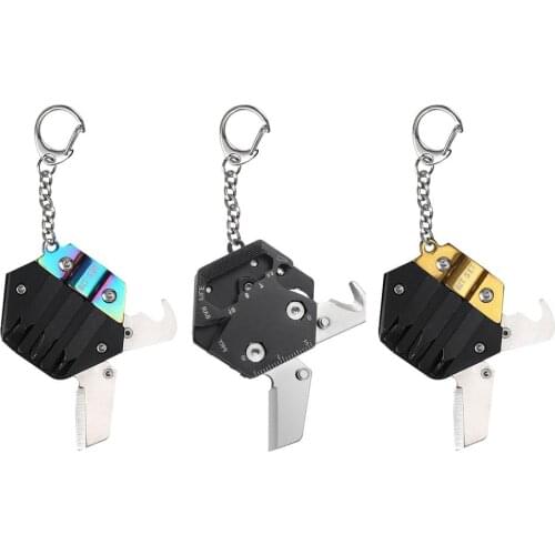 Outdoor EDC Tool Multifunctional Coin-Shape Folding Pocket Cutter Hexagon Mini Carry-on Camping Stainless Steel Screwdriver New