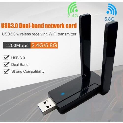 USB Wifi Adapter 2.4GHz 1200Mbps Wifi Receiver Wireless Network Card USB3.0 Wifi High Speed Antenna for Windows XP/Vista/7/8/10