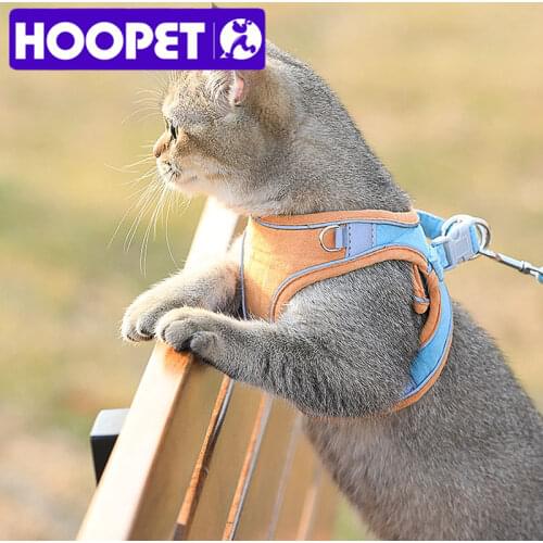 HOOPET Outdoor Cat Leash Vest Mesh Breathe Adjustable Harnesses For Dogs Harnes Chest Braces Leads Vest Cat Waterproof Collar