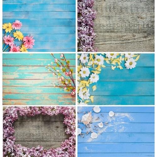 ZHISUXI Vinyl Photography Backdrops Flower and wood planks Theme Photography Background FK91125-01