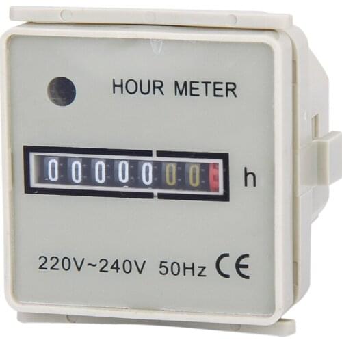 LCD Digital Inductive Waterproof Timer With Hour Meter For Nautical Motorcycle ATV Lawn Mower For Motor Boat 220-240V AC