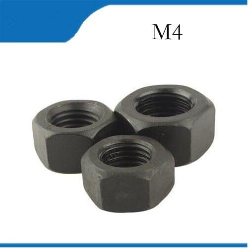 1000pcs 100% New M4 Nut Hex Nut Black Stainless Carbon Steel Thread Nut High Strength Hex Nutsertstainless bolts,nails