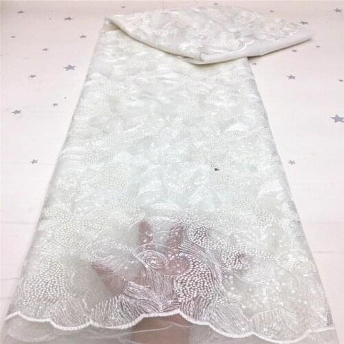 2021 white Sequin Embroidery Lace Green French African Nigerian Latest Design High Quality Tulle 2020