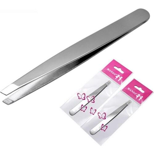 3pcs Oblique Angled Eyebrow Tweezers Stainless Steel Face Hair Removal Eyebrow Trimmer Eyelash Clip Cosmetic Beauty Makeup Tool