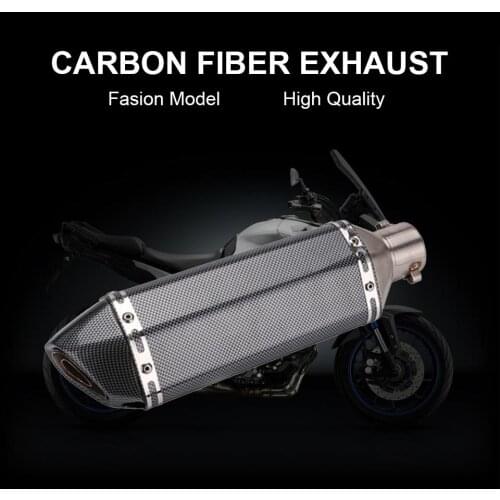 35-51MM Carbon Fiber Motorcycle Exhaust Modified Racing for Akrapov exhaust moto Escape Muffle Universal fit motor ATV Scooter