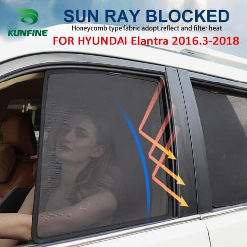 4PCS/Set Magnetic Car Side Window SunShades Mesh Shade Blind For HYUNDAI Elantra 2016.3 2017 2018 2019 Car Window Curtian Black