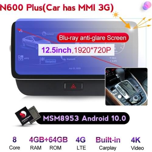 4G LTE MSM8953 4GB+64GB Android 10.0 Car Audio Multimedia Player for AUDI Q5 2009-2016 HD 1920*720 Autoradio Carplay Auto WIFI
