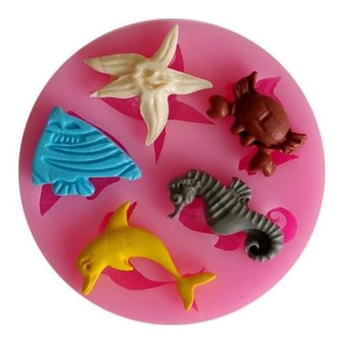 5 holes Sea Shell Shape silicone cake molds liquid silicone mold clay Handmade Chocolate Fondant Cake Decoration Mold DIY Gift