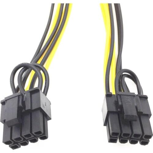 5PCS PCI-E 6-pin To Dual 6+2-pin (6-pin/8-pin) Power Splitter Cable Graphics Card PCIE PCI Express 6Pin To Dual 8Pin Power Cable