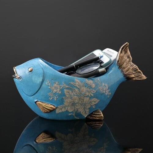 AMERICAN RESIN FISH STORAGE TRAY CRAFTS LIVINGROOM HOME DESKTOP TISSUE BOX FIGURINES DECORATION COFFEE TABLE ASHTRAY ORNAMENTS