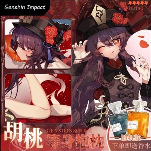 Anime Genshin Impact Hu tao Girl Cosplay Dakimakura Hugging Body Pillow Case Japanese Otaku Loli Pillow Cushion Cover Gifts
