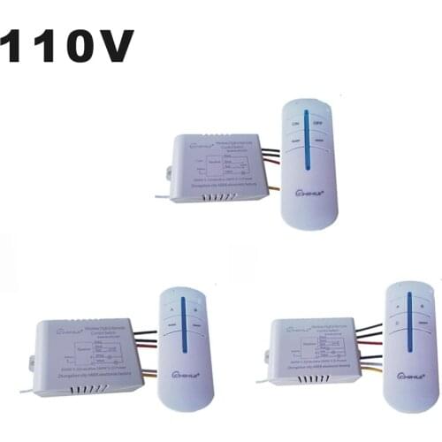 AC110V Wireless Digital Remote Control Switch ON/OFF Through-wall 1 2 3 Port Receiver Transmitter For Lamps Light Exhaust Fan