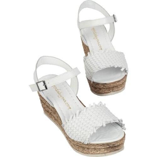 Modabuymus Genuine Leather Wedges White Sandals-Didry