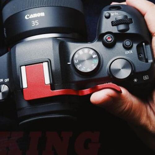 Metal Hot Shoe Thumb-Up Hotshoe Thumb Up Grip For canon EOS R6 R5 r5 r6 Camera Hand Grip With leather protect