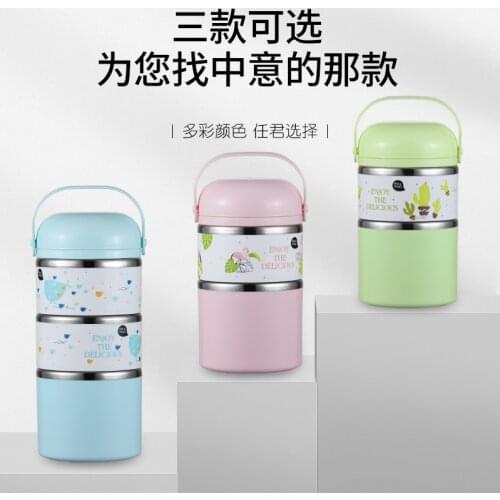 Long Insulated Pot Leak Proof Keep Warm Adult Lunch Bucket Portable Korean 2/3 Layer Taper De Comida Food Container ED50TH