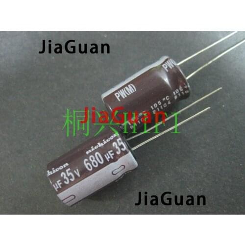50PCS NEW NICHICON PW 35V680UF 12.5X20MM electrolytic capacitor 35V 680UF High frequency long life pw 680uF/35V
