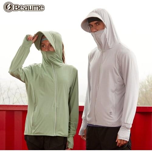 FMA12111 Beaume brand mens Hooded Camping Hiking long sleeve sunscreen solid color Sweatshirt