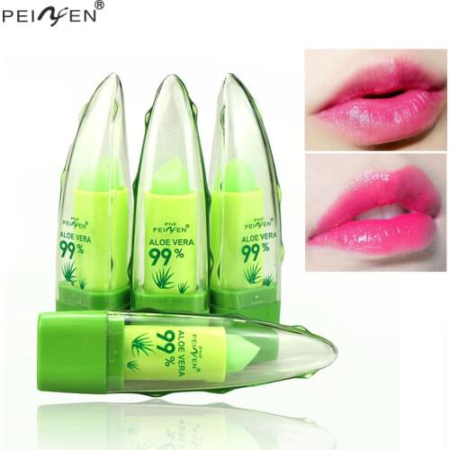 Hot Makeup Aloe Vera Lipstick for Women Lips Care Moisturizer Nutritious Temperature Change Color Brand Lip Stick Balm Cosmetic