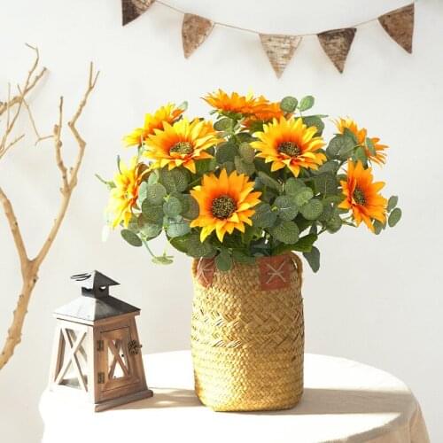 Artificial Flower Single Sunflower Sunflower Artificial Flower Bouquet Wedding Window Stage Decoration Crafts