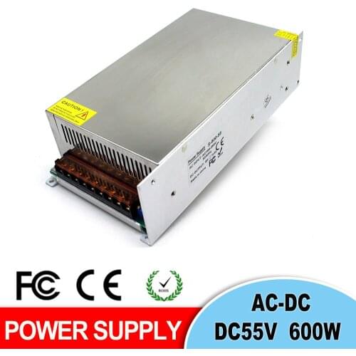 DC Power Supply 55V 11A 600W Power Source For CNC Router Machine Stepper Moror Transformer 220V AC-DC SMPS Factory Supplier
