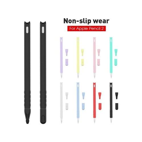 Pencil case new for For Apple silicone second-generation pen sleeve cartoon cat head solid color case protective sleeve