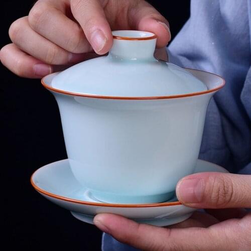 165ml Ceramic Porcelain Gaiwan Teaware Cover Bowl Tea Tureen Teaware Sancai Teacup Kungfu Tea Personal Toast Japanese Tea Cup