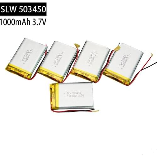 KingWei 2018 New 5Pcs Electronics Li-Polymer Battery 200mAh 3.7v 503450 Li-ion Rechargeable Battery With 2 Cables