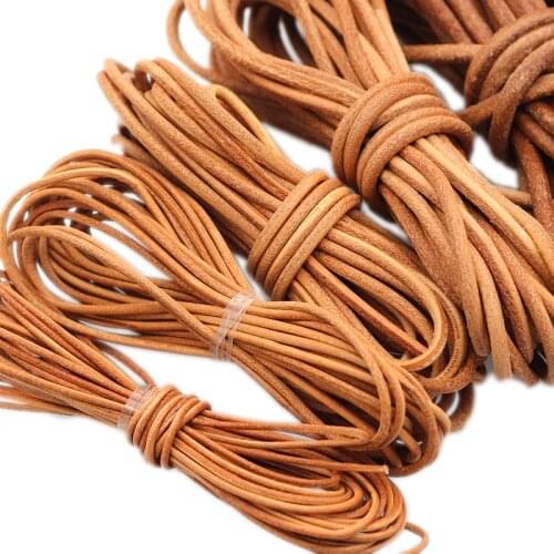 10 meters DIY Accessories Material Vintage Leather Round Leather Rope Line Original Color Handmade 1 1.5 2 3 4 5mm