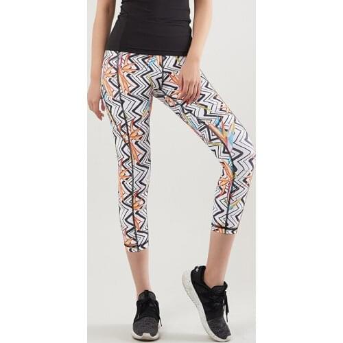 Summer Sports Pants Yoga Legging Women High Wasit Tight Elastic Quick Dry Printed Capris Seamless Yoga Pants Skinny