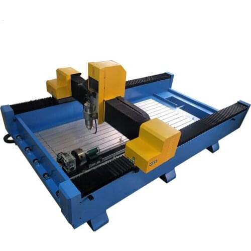 Best price RTS1325 5.5kw great power 3d cnc stone sculpture machine/stone engraving and carving machine 4 axis stone cnc router