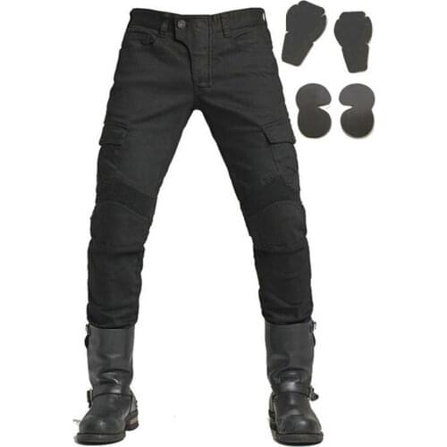 Mens Motorcycle Jeans Green Black Gray Warn Trousers Winter Riding Pants with Fleece and Protectors