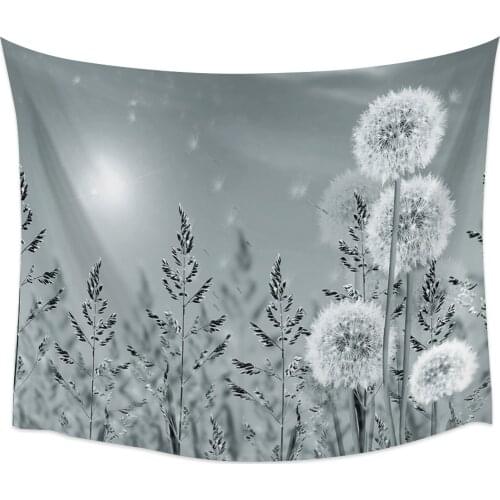 Grey Dandelion Wall Tapestry Home Decoration Wall Hanging for Bedroom Living Room