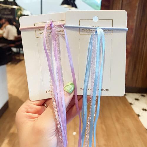 New Children Cute Candy Tassel Pendant Crystal Elastic Hair Bands Girls Sweet Scrunchiers Rubber Bands Kids Hair Accessories