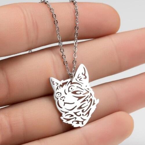 Vivid Leopard Print Cat Necklaces for Women Men Fashion Animal Jewelry Stainless Steel Choker Cat Dog Pet Lover Gifts