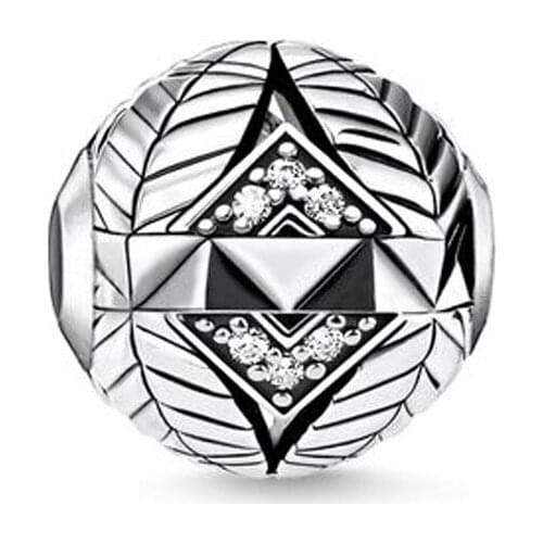 Silver Plated Feathers Ethnic Bead, Thomas Style DIY Karma Beads for Ts Jewelry Making Fit Necklaces Bracelets for Women Men