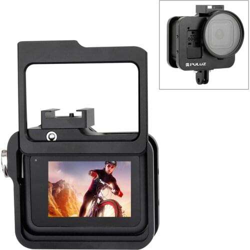 PULUZ Housing Shell CNC Aluminum Alloy Protective Cage with Insurance Frame & 52mm UV Lens for GoPro HERO8 Black