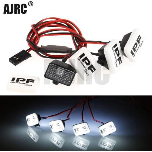 RC Car 4 Square LED Light Cover for 1:10 RC Crawler Axial SCX10 90046 Traxxas TRX4 Tamiya CC01 D90 TF2 MST HPI 90053 90028 RR10