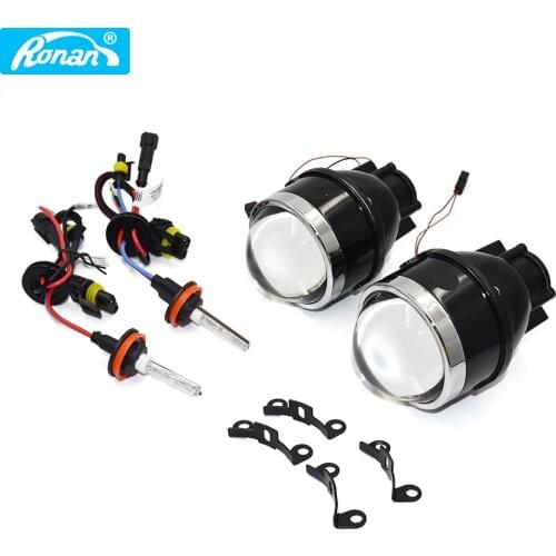 Ronan 3.0inch bixenon fog llight projector lens universal bracker adpater H11 xenon 3000k 6000k bulb for car headlight modify