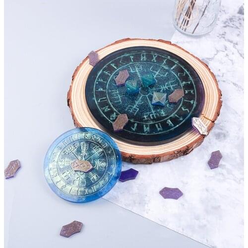 Rune Mold Divination Compass Silicone Mold Rune Stone Card Dice Silicone Moulds Anti Tear DIY Silicone Mold