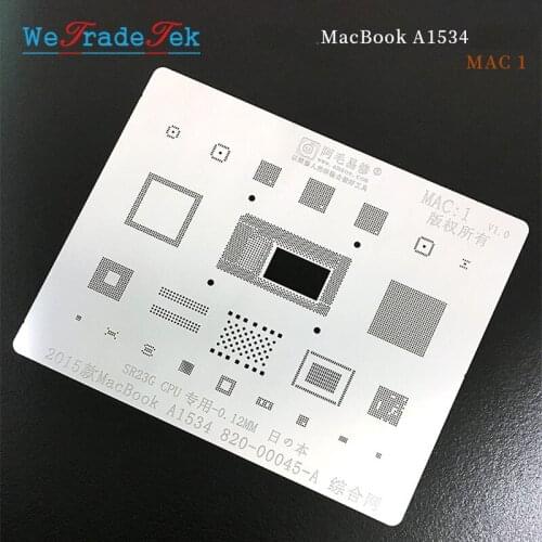0.12mm Thickness BGA Reballing Stencil Kit Solder Template for Macbook 2015 A1534 820-00045-A SR23G CPU Tin Planting Net