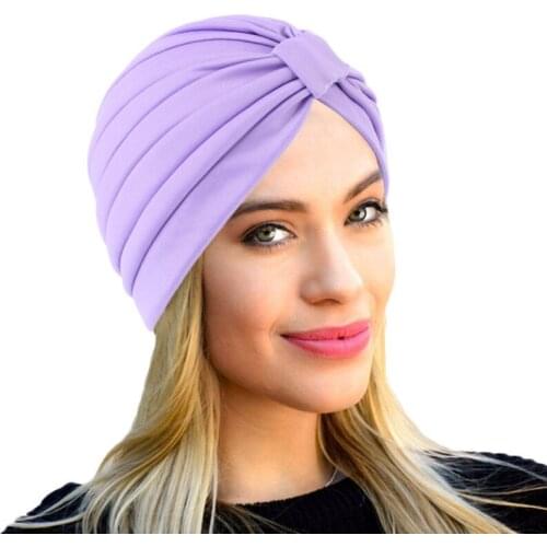 2020 Muslim Women Crinkle Knot Turban Hijab Caps Islamic Elastic Indian Cap Underscarf Bonnet Femme Musulman Turbante Mujer