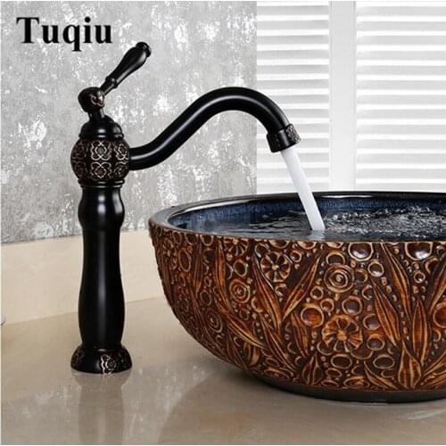 Vidric New Arrivals brass Basin Faucet hot and cold Water Faucet single lever art carved single lever bathroom sink faucet basin