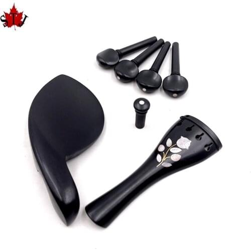 High quality 3 sets of violin ebony fittings 4/4 #6482